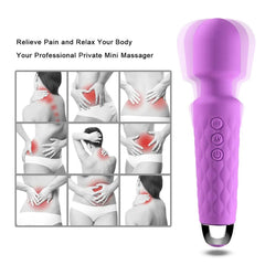 Bükülebilir Başlıklı Wand Vibratör Mor