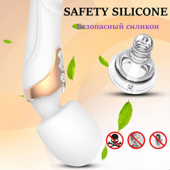 Şarjlı Esnek Başlıklı Çift Başlı Çift Titreşimli Masaj Aleti – Klitoris & G-Nokta “Wand” Vibratör | Kırmızı