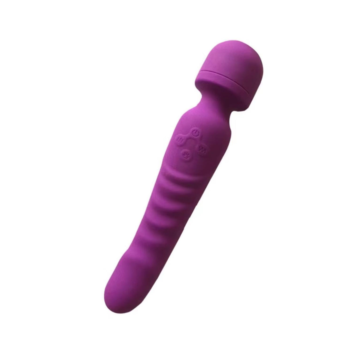 Isıtmalı Çift Titreşim Motorlu Klitoris ve G Nokta Wand Orgazm Vibratör Mor