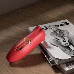 Manyetik Şarjlı Su Geçirmez Güçlü Titreşimli Klitoris ve Meme Emiş Özellikli Dilli Dudak Vibratörü Kırmızı