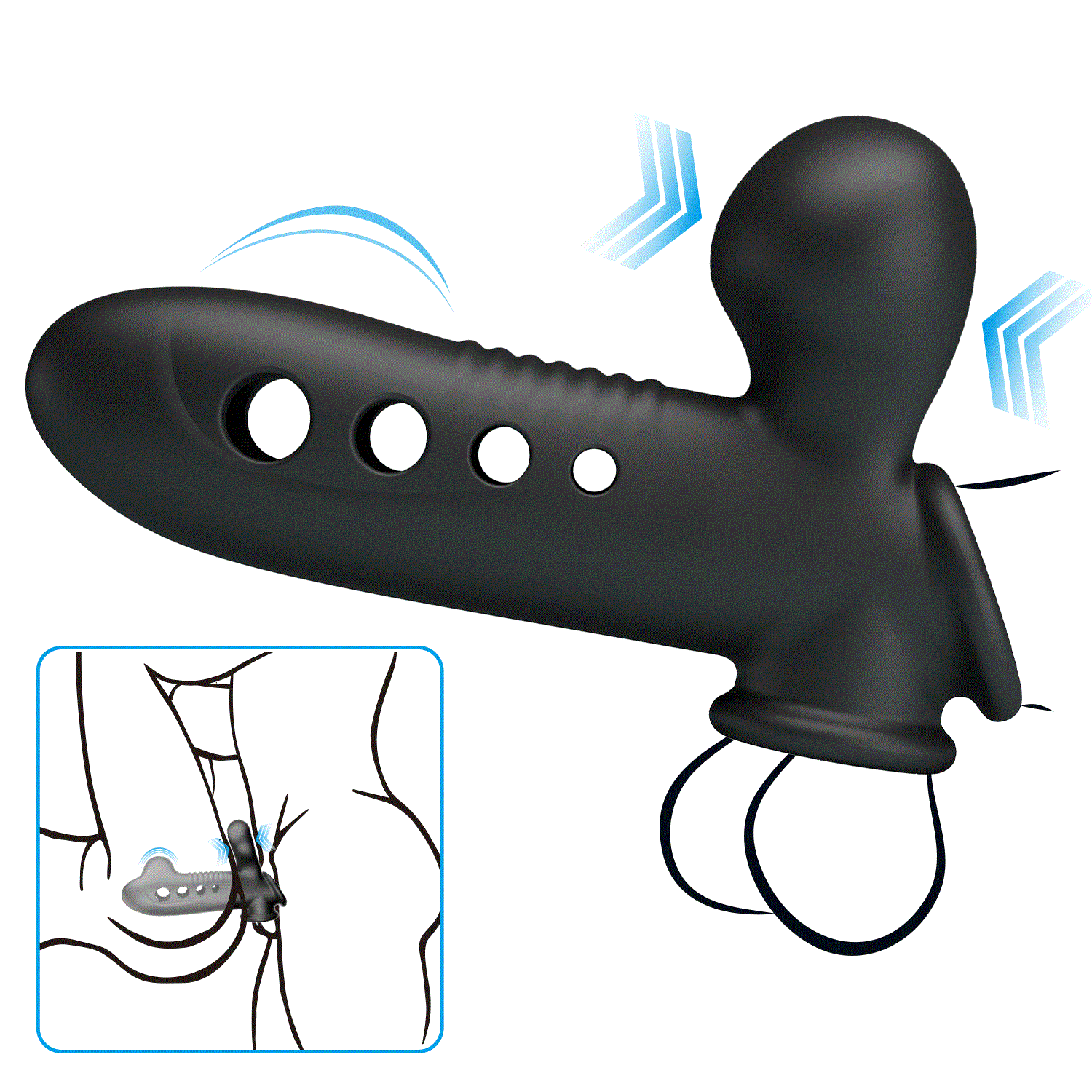 Airbag Penis Sleeve Hava Yastıklı Premium Zenci Siyahi Rengi Silikon Penis Kılıfı Crane