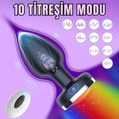 Işıklı Anal Plug Titreşimli Kablosuz Kumandalı Giyilebilir Anal Vibratör