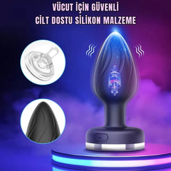 Işıklı Anal Plug Titreşimli Kablosuz Kumandalı Giyilebilir Anal Vibratör