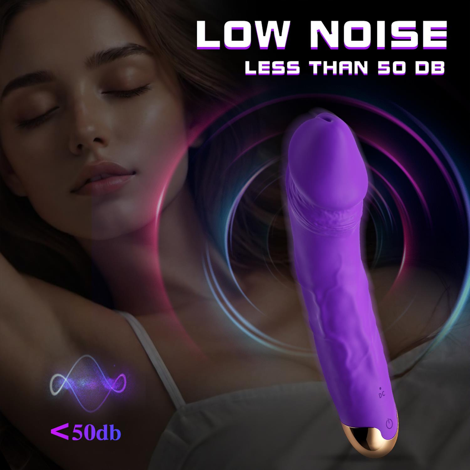 Modern Gerçekçi Dildo Vibratör Mor