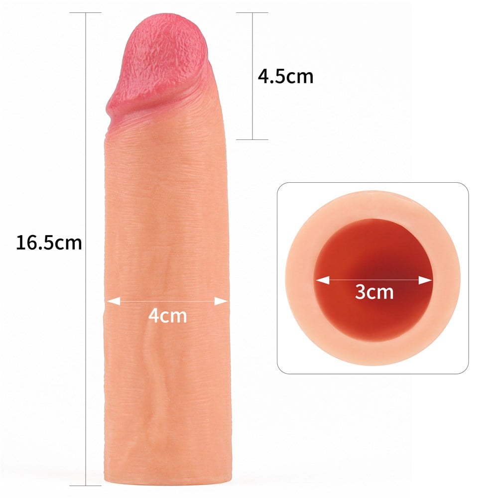 Nature Extender Ultra Gerçekçi 4.5 CM Dolgulu Premium Dokulu Ten Rengi Penis Kılıfı