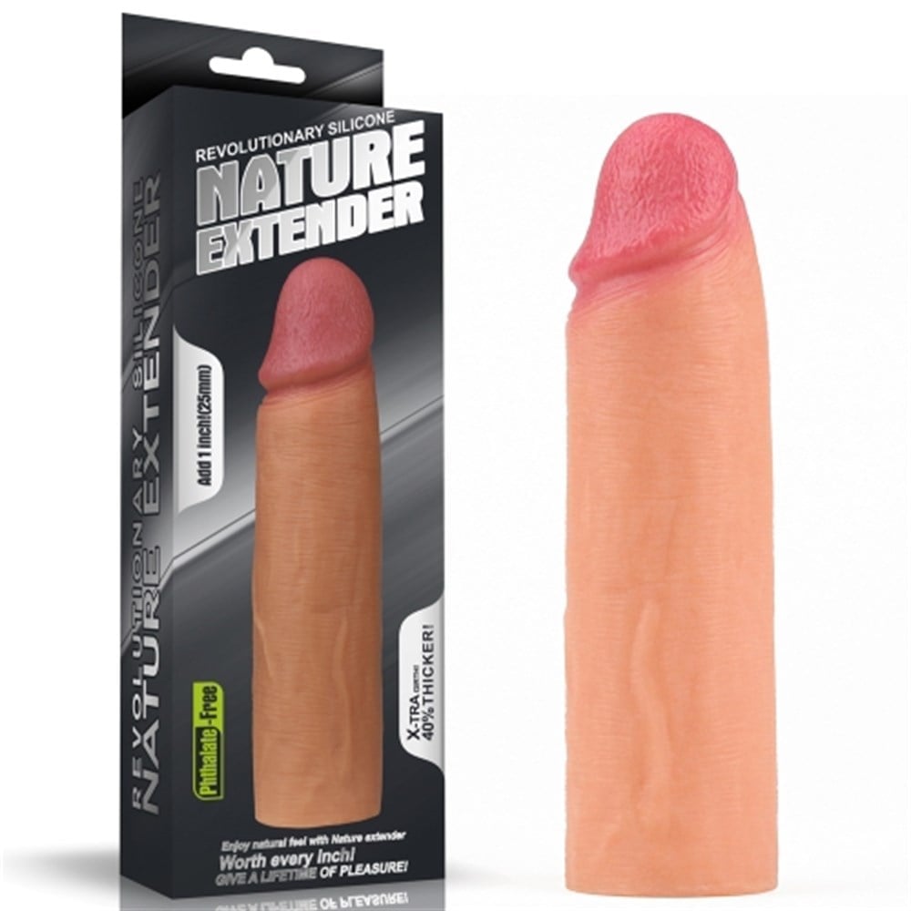 Nature Extender Ultra Gerçekçi 4.5 CM Dolgulu Premium Dokulu Ten Rengi Penis Kılıfı