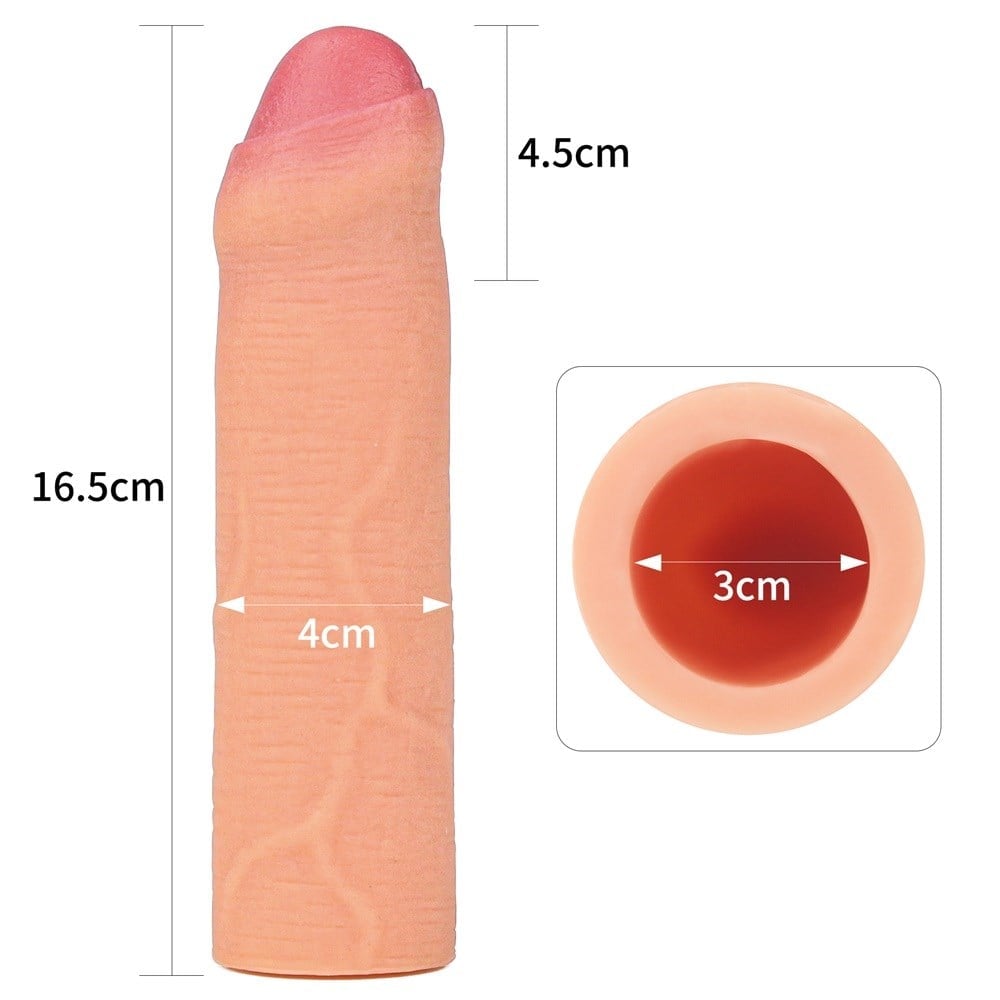 Nature Extender Sünnetsiz Ultra Gerçekçi 4.5 CM Dolgulu Premium Dokulu Penis Kılıfı