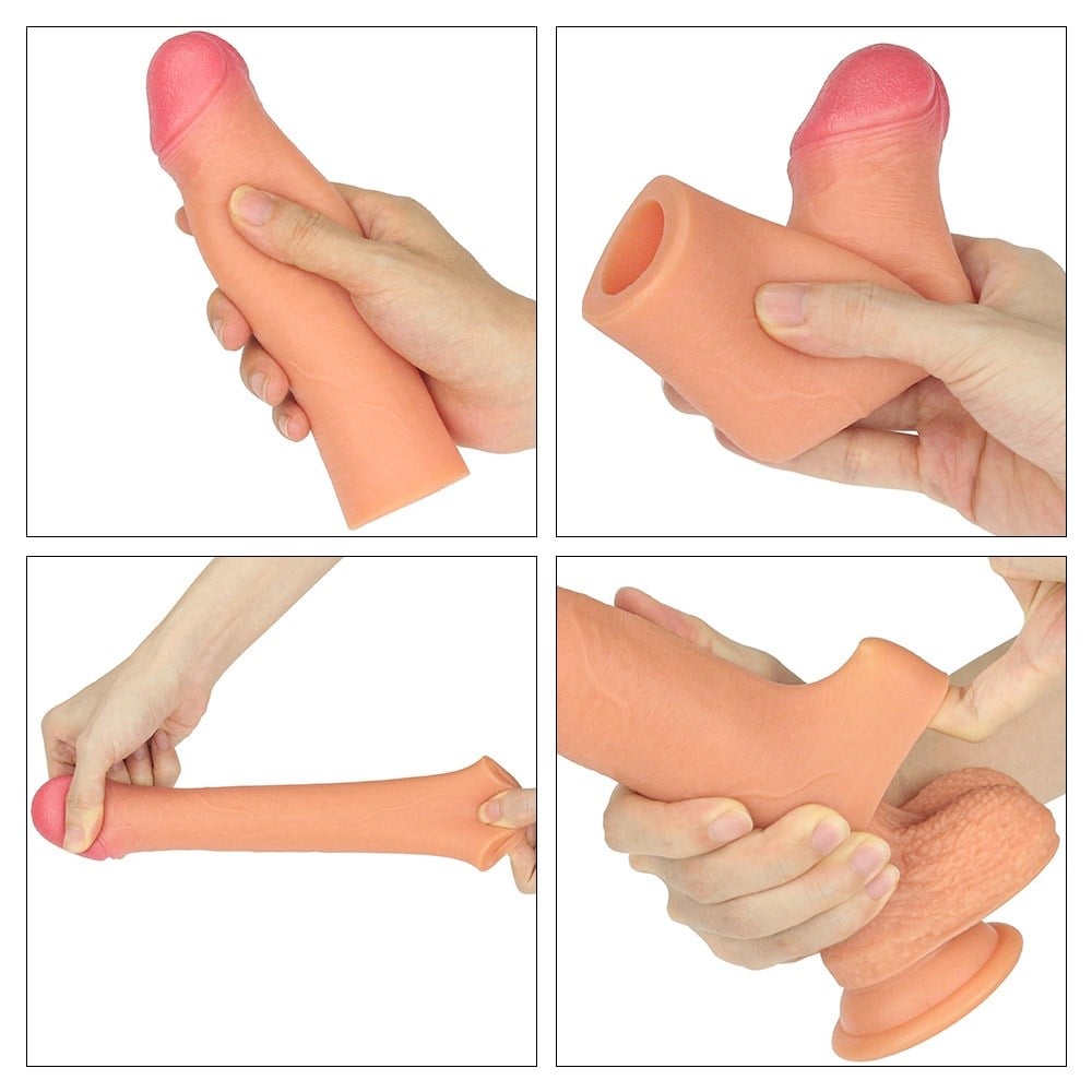 Nature Extender Sünnetsiz Ultra Gerçekçi 5,5 CM Dolgulu Premium Dokulu Penis Kılıfı