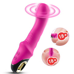 Pembe Şarjlı Esnek G Nokta ve Klitoris Uyarıcı Yapay Penis Vibratör