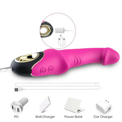 Pembe Şarjlı Esnek G Nokta ve Klitoris Uyarıcı Yapay Penis Vibratör