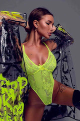Sarı Fantazi Sexy Body Babydoll İç giyim