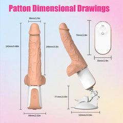 Şarjlı Kablosuz Kumandalı Vantuzlu Isıtmalı Titreşimli ve 360° Dönme Hareketli Yapay Penis Vibratör