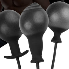 Aşk Fantazi Şişebilen Pompalı Boğumlu Anal Plug Siyah
