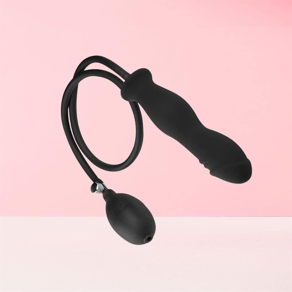 Aşk Fantazi Şişebilen Pompalı Boğumlu Anal Plug Siyah