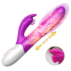 T20 - Şarjlı Akıllı Isıtmalı Şişirilebilir ve İleri Geri Hareketli G-Spot ve Klitoris Uyarıcı 2 in 1 Yapay Penis Rabbit Vibratör