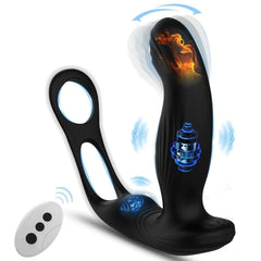 Uzaktan Kumandalı Isıtmalı Penis Halkası USB Şarjlı Titreşimli Lüx Prostat Masajlı Anal Plug Vibratör&nbsp;