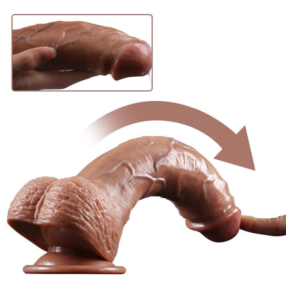 23,5 CM Yeni Nesil Özel Çift Katmanlı Yumuşak Dokulu Realistik Dildo Penis
