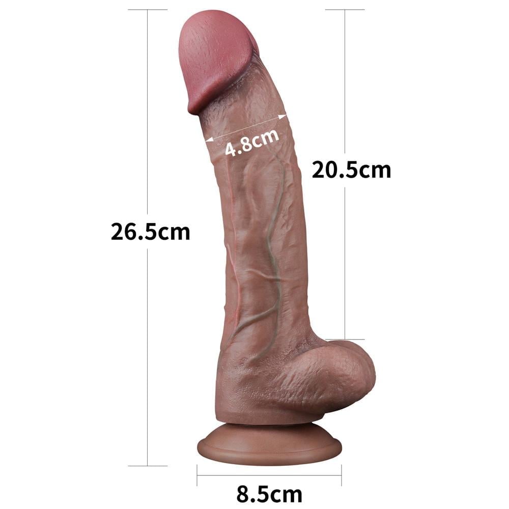 26,5 CM Nature Cock Yeni Nesil Çift Katmanlı Realistik Dev Melez Dildo Penis